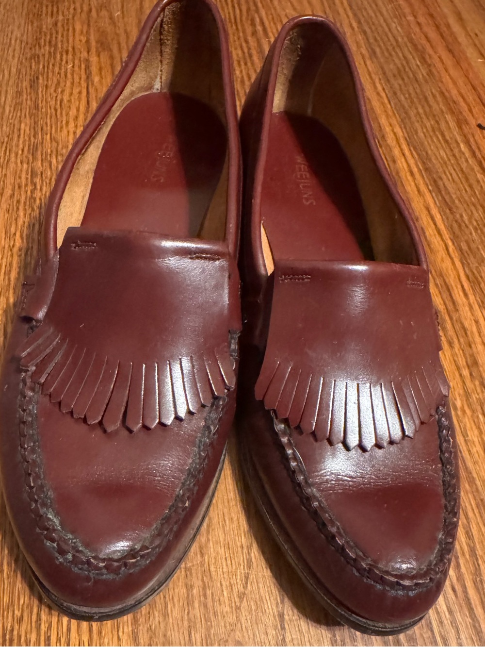 Weejuns Burgundy Leather Kiltie Loafers